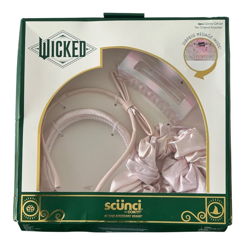 Scunci - Wicked Glinda 4-Piece Hair‎ Set - Headband Scrunchie Clip